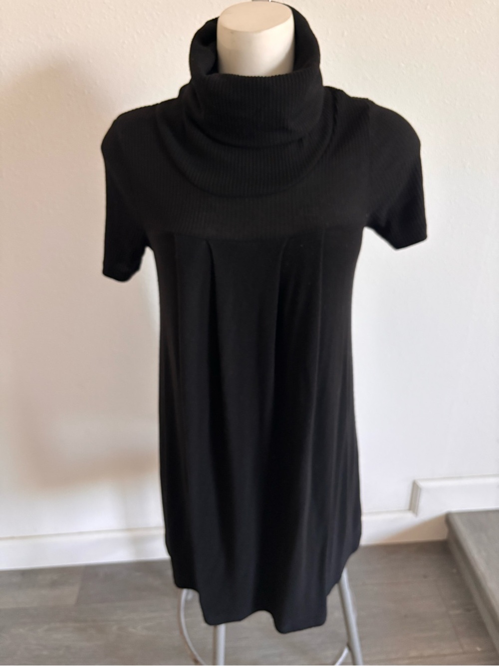 Black Cowl Neck Sweater Dress